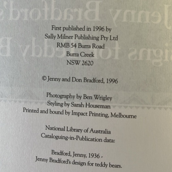 NWT Jenny Bradford’s Designs for Teddy Bears 1996 BOOK Patterns Make Yourself 🧸 - Picture 5 of 17
